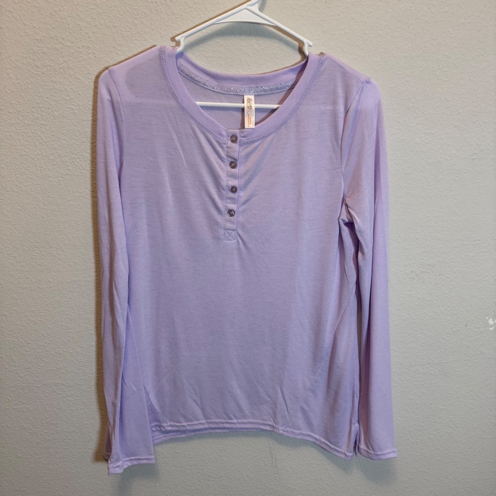 Gilligan OMalley XS Purple Sleepwear Long Sleeve Henley Top‎